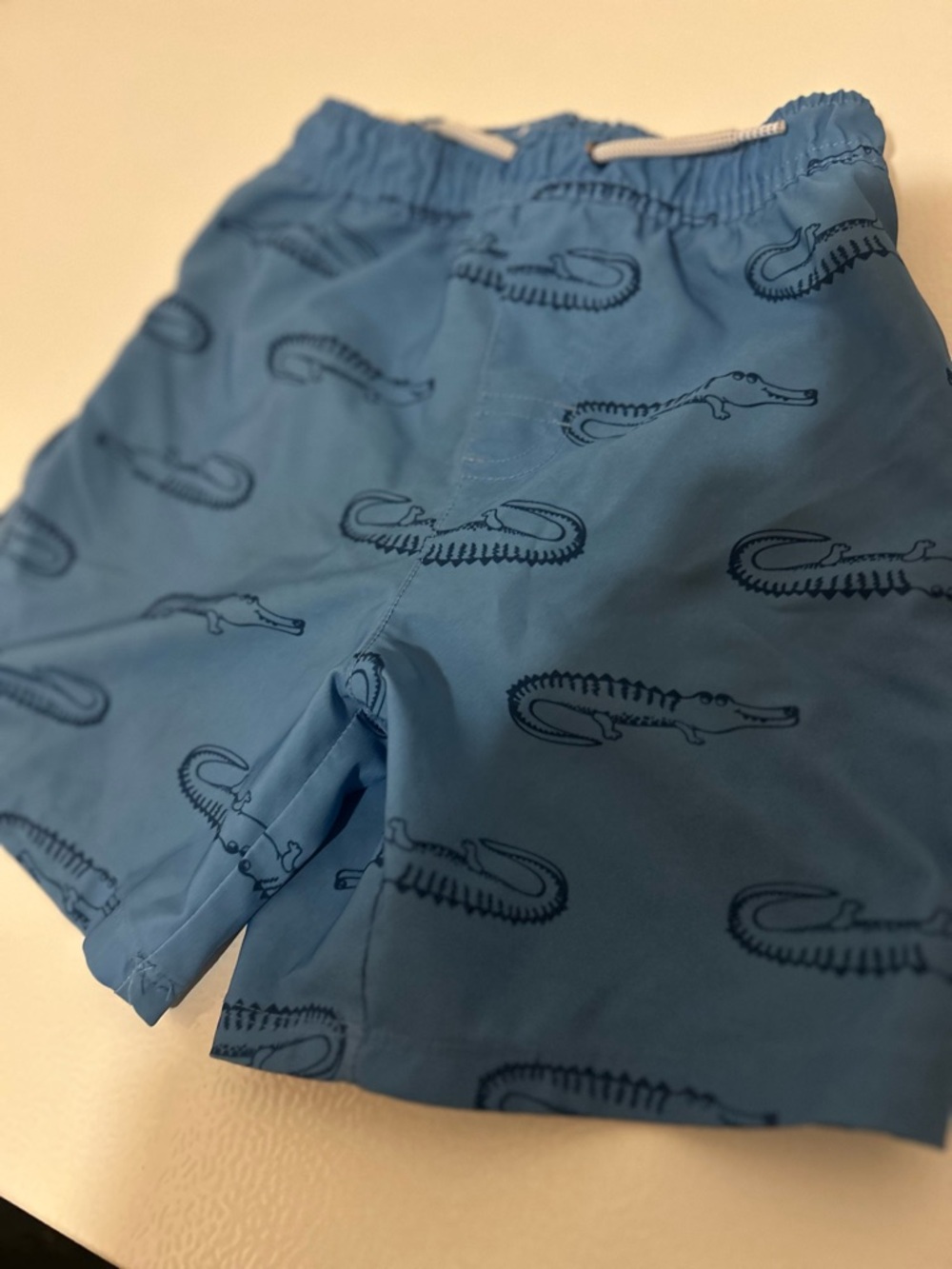 wonder nation Blue Swim Shorts with Alligator Motif